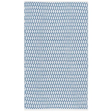 SAFAVIEH 3 x 5 ft. Small Rectangle Montauk Hand Woven Rug, Blue and Ivory MTK608B-3